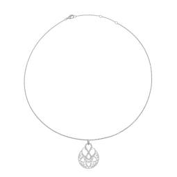 Collier en argent rhodié et oxydes de zirconium