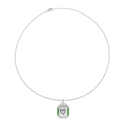 Collier en argent rhodié, oxydes de ziconium et nacre