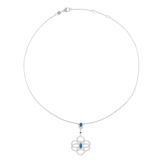 Collier en argent rhodié et oxydes de zirconium