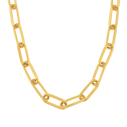 Collier en plaqué or, doré à l'or fin, maille rectangle