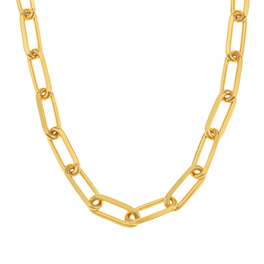 Collier en plaqué or, doré à l'or fin, maille rectangle