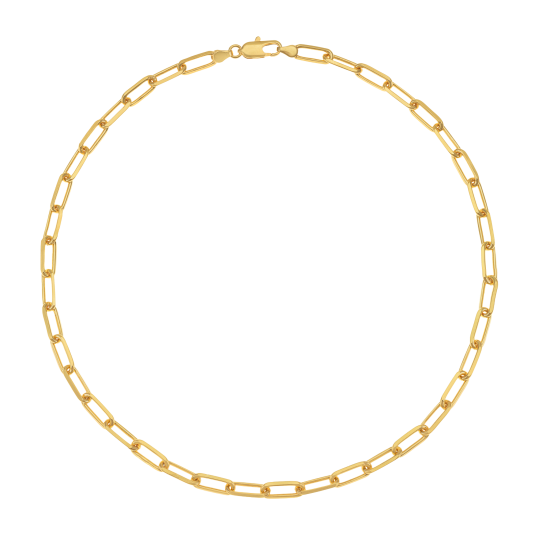 Collier en plaqué or, doré à l'or fin, maille rectangle