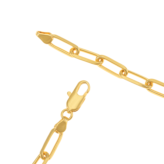 Collier en plaqué or, doré à l'or fin, maille rectangle