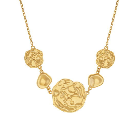 Collier en plaqué or, doré à l'or fin, multi pastilles 