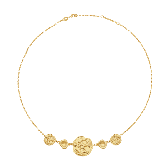 Collier en plaqué or, doré à l'or fin, multi pastilles 