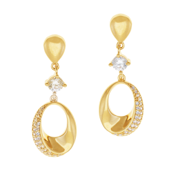 Boucles d'oreilles en plaqué or, doré à l'or fin, oxydes de zirconium 