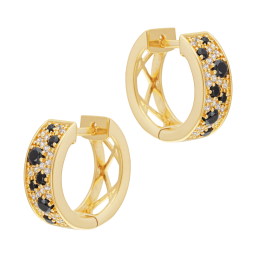 Boucles d'oreilles en plaqué or, doré à l'or fin, oxydes de zirconium