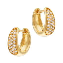 Boucles d'oreilles en plaqué or, doré à l'or fin, oxydes de zirconium 