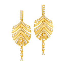 Boucles d'oreilles en plaqué or, doré à l'or fin, oxydes de zirconium 