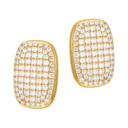 Boucles d'oreilles en plaqué or, doré à l'or fin, oxydes de zirconium 