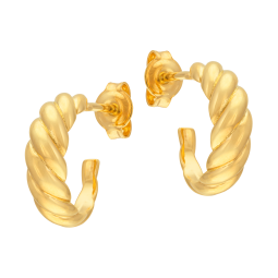Boucles d'oreilles en plaqué, doré à l'or fin, torsadée