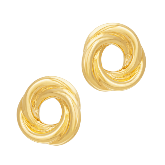 Boucles d'oreille en plaqué or, doré à l'or fin, torsadées