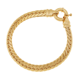 Bracelet en plaqué or, maille anglaise fermoir bouée