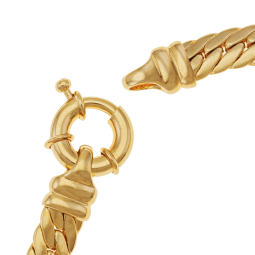 Bracelet en plaqué or, maille anglaise fermoir bouée