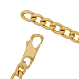 Identité en plaqué or, plaque 7mm, maille gourmette