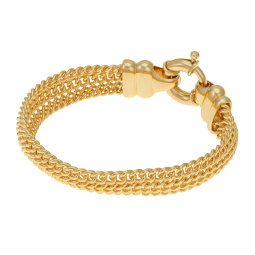 Bracelet en plaqué or, maille américaine ciselée