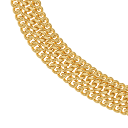 Bracelet en plaqué or, maille américaine ciselée