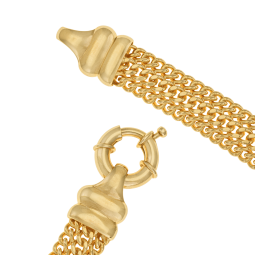 Bracelet en plaqué or, maille américaine ciselée