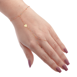 Bijou de main en argent doré et laque