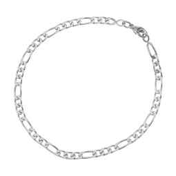 Bracelet en argent rhodié, maille cheval alternée 1-3