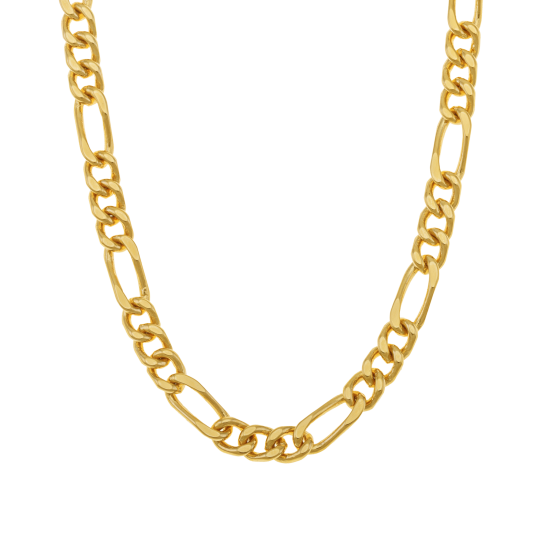 Collier en plaqué or maille cheval alternée 1-3