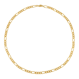 Collier en plaqué or maille cheval alternée 1-3