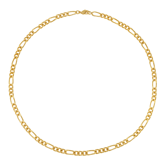 Collier en plaqué or maille cheval alternée 1-3