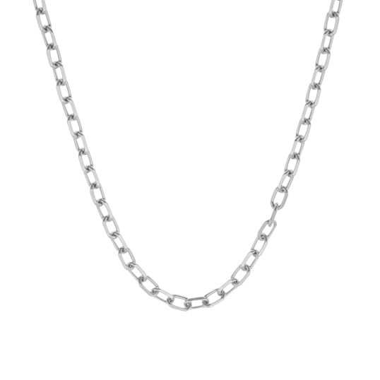 Chaine en argent rhodié maille forçat