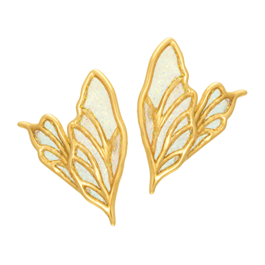 Boucles d'oreilles en or jaune et laque