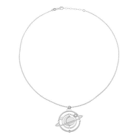 Collier en argent rhodié et oxydes de zirconium, constellation