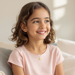 Médaille vierge à l'enfant en or jaune