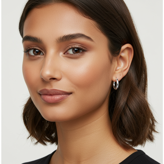 Créoles en argent rhodié