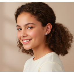 Boucles d'oreilles en argent rhodié et oxydes de zirconium