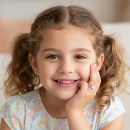 Bague en argent rhodié et laque, réglable, coeur