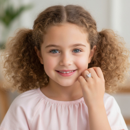 Bague en argent rhodié et oxydes de zirconium, papillon