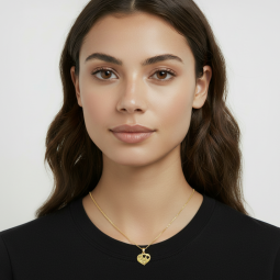 Pendentif en or jaune, coeur toi et moi