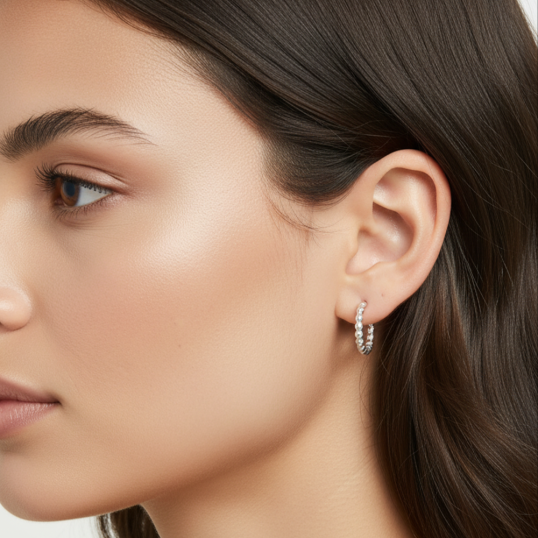 Créoles en argent rhodié