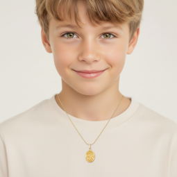 Médaille ovale en or jaune  Saint-Christophe